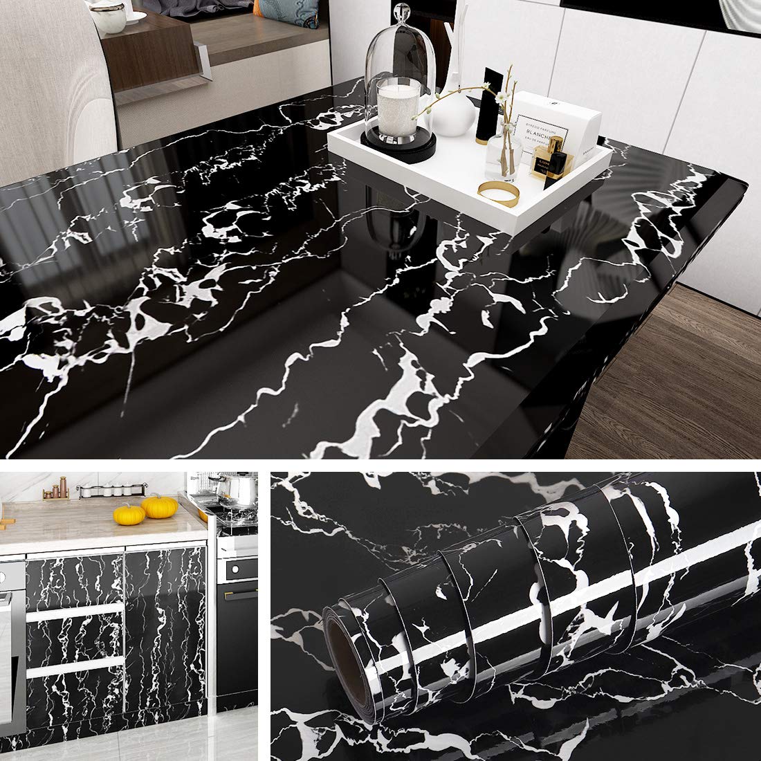 Marble Self-Adhesive Wallpaper – Waterproof Countertop Vinyl Sticker for Kitchen & Furniture