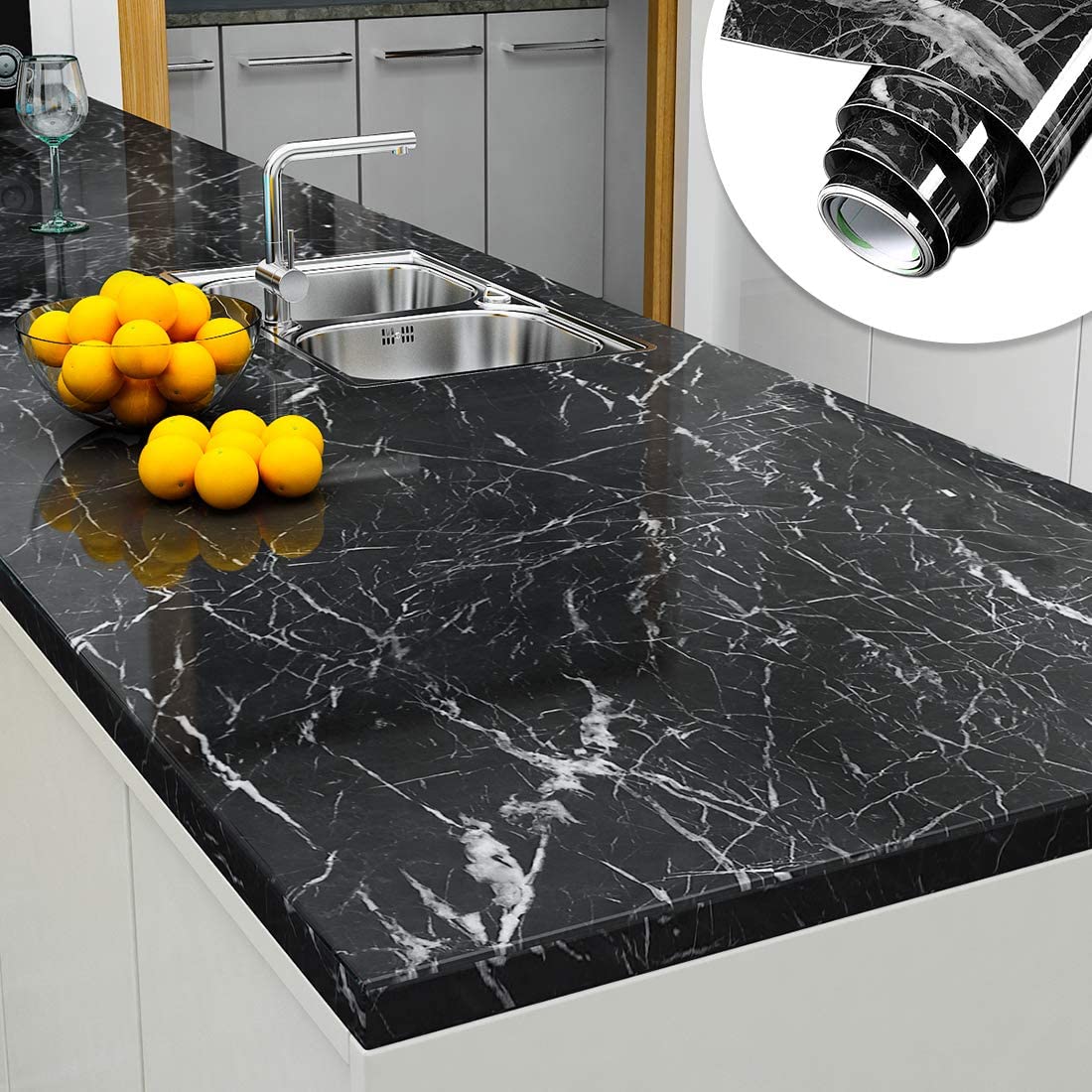 Marble Self-Adhesive Wallpaper – Waterproof Countertop Vinyl Sticker for Kitchen & Furniture