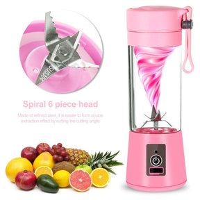Portable USB Blender Bottle – 6-Blade Rechargeable Juicer for Smoothies & Shakes